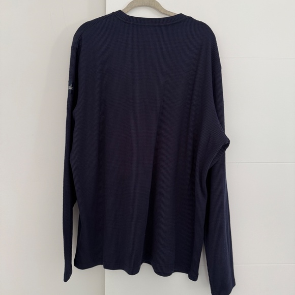 ALO Mens Waffle Long Sleeve Crew Neck Sweater Navy Blue NWT Size 2XL - Picture 2 of 6